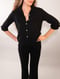 Image of Drape Linen Button Down Black
