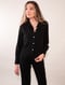 Image of Drape Linen Button Down Black