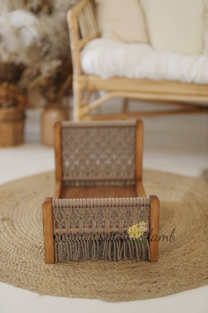 Image of « Macrame bed with two sided mattress nad 2 pillows - ready to ship »