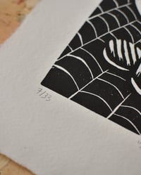 Image 4 of Shelob - woodcut print 