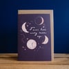 * NEW * "Many Moons" Moon Birthday Card by Sister Paper Co.