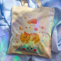 Image 1 of Tote bag - Cat on mount Fuji