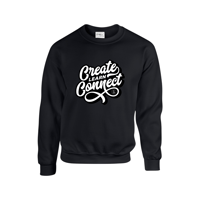 Black Create Learn Connect Fleece Crew