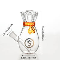 Image 3 of Money Bag Glass Bong  Glass Water Pipe  Smoking Hookah 