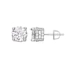 3D Iced Prong Solitaire Stud Earrings Solid 925 Sterling Silver 8mm, 
