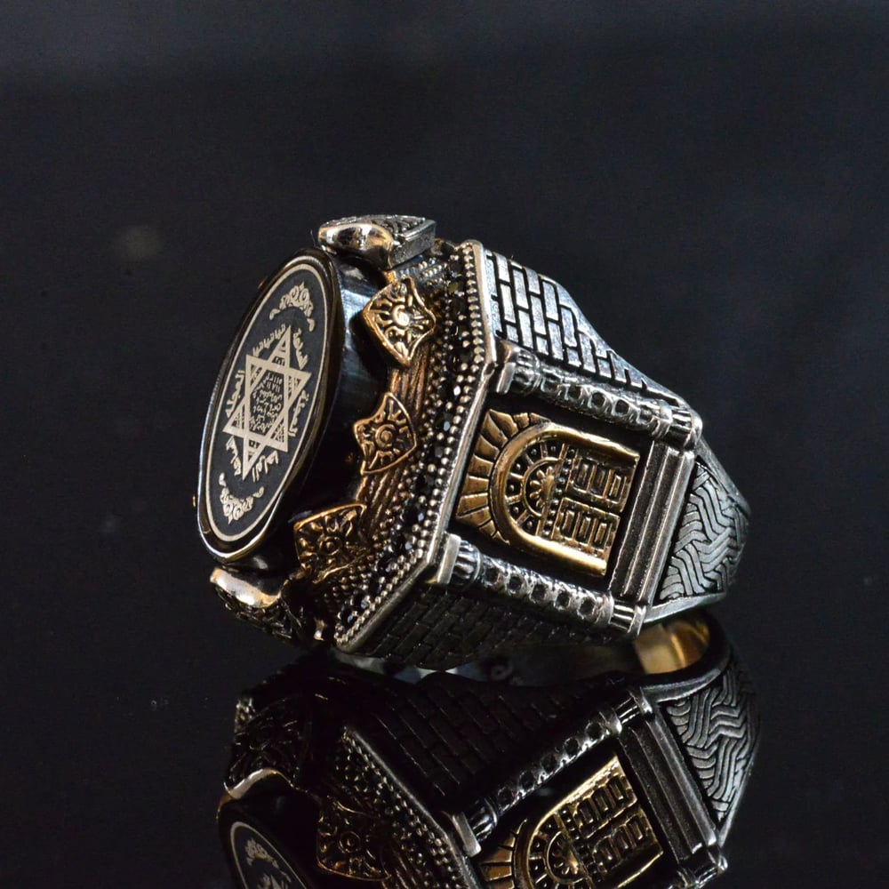 Seal of Solomon Men's Ring, Kabbalah Ring, Magical.