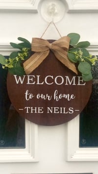 Image 1 of Handmade Personalised Welcome Door Sign, Welcome Sign, Home Decor, Family Wall Sign, New Home Gift
