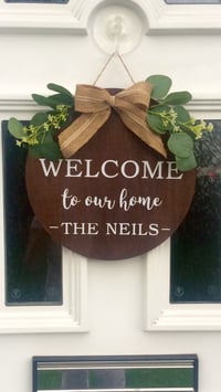 Image 4 of Handmade Personalised Welcome Door Sign, Welcome Sign, Home Decor, Family Wall Sign, New Home Gift