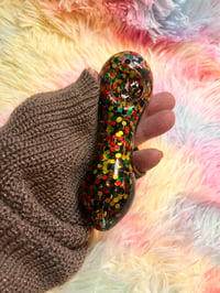 Image 5 of Rasta Freezable Glitter Glass Pipe