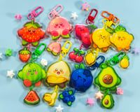 Image 1 of Fruity Kirb Linked Acrylic Keychains