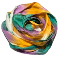 Image 2 of 10YD.  MASQUERADE HAND DYED SARI SILK RIBBON BY COLOR KISSED SILK