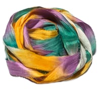 Image 3 of 10YD.  MASQUERADE HAND DYED SARI SILK RIBBON BY COLOR KISSED SILK