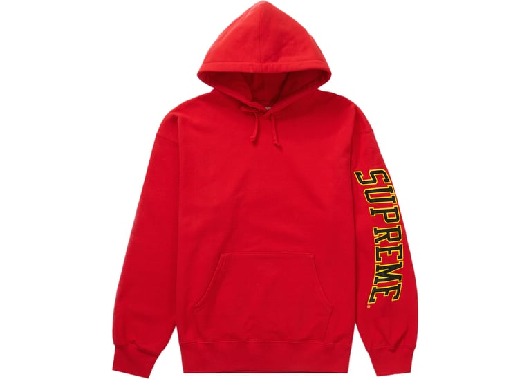 Supreme Sleeve Arc Hooded Sweatshirt Red (FW23) | TheNorthFashion