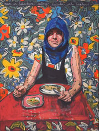 Image 3 of Man in Balaclava Eating Baccala and Baklava Print