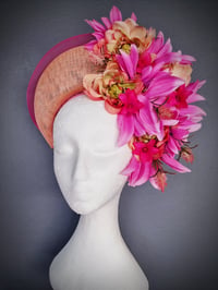 Image 1 of Floral Halo in soft coral and pink