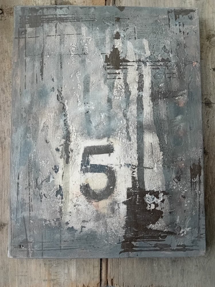 Image of Distressed Plaster Polished Painted Canvas Antique Barn Timber No.5 