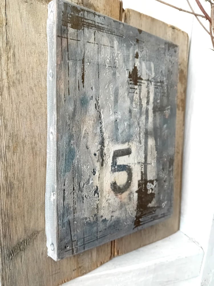 Image of Distressed Plaster Polished Painted Canvas Antique Barn Timber No.5 