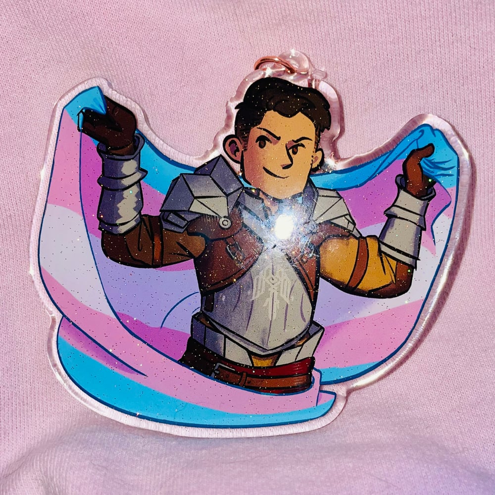 Image of Krem 3.5in Trans Pride Charm