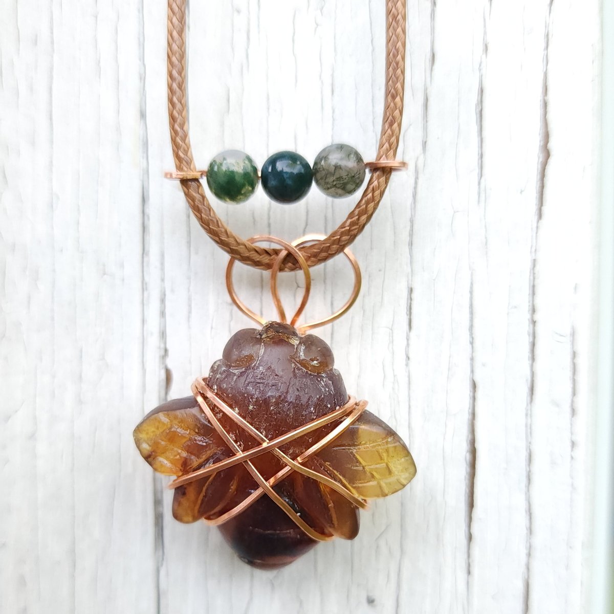 Image of Amber Bee Slide Necklace 