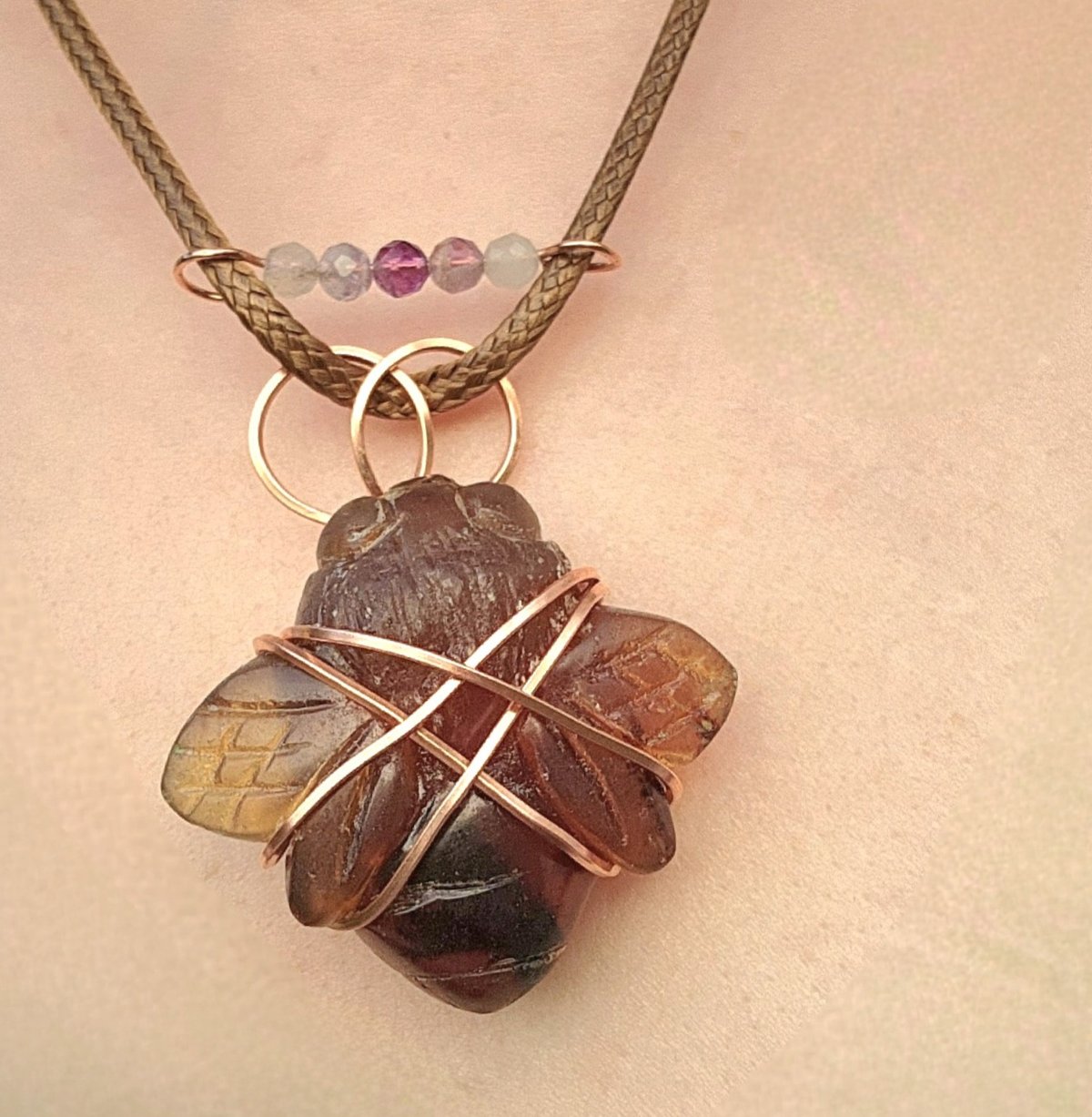 Image of Amber Bee Slide Necklace 