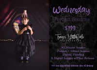 Image 1 of Wednesday Addams Portrait + Glitter Session 