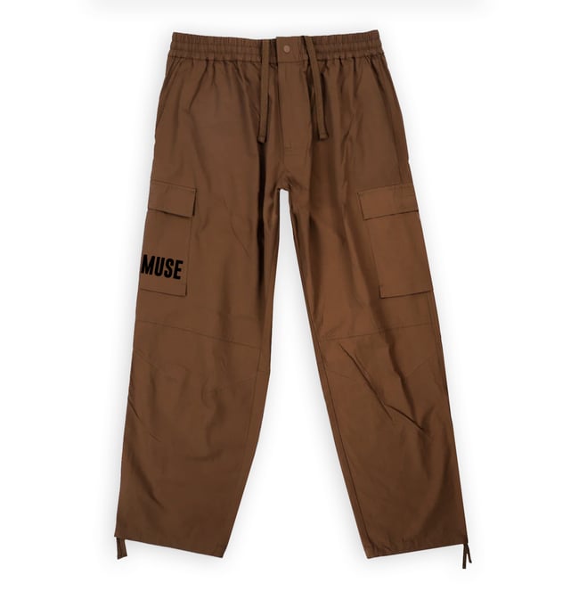 LE MUSE COFFEE NYLON CARGO PANTS