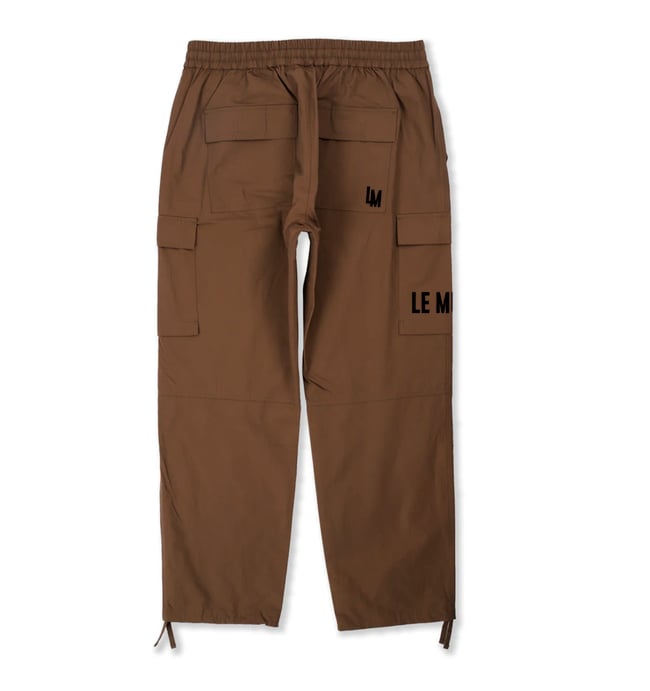LE MUSE COFFEE NYLON CARGO PANTS
