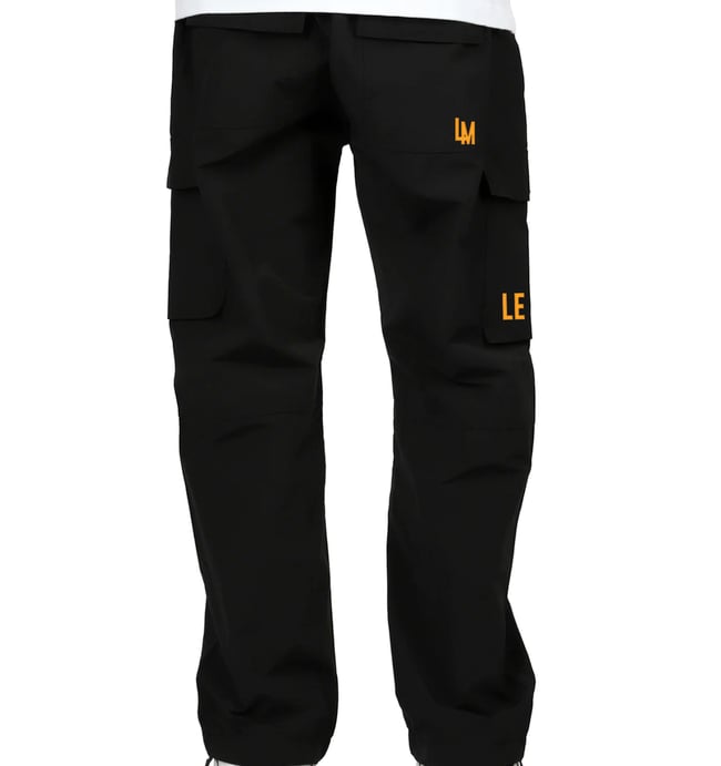 LE MUSE BLACK NYLON CARGO PANTS