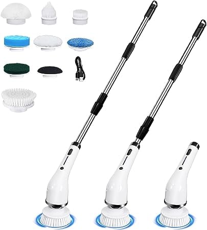 Image of Tidy Monster Electric Spin Scrubber, 8 in 1 Cordless Cleaning Brush, 2 Adjustable Speeds Power Clean