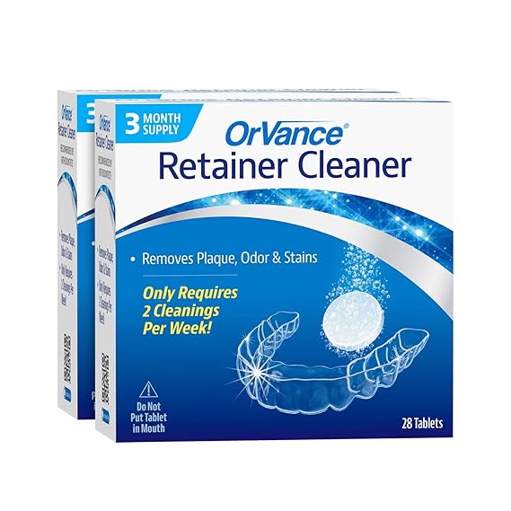 Image of OrVance Retainer Cleaner Tablets (6 Month Supply) | Only 2 Cleanings Per Week Required | Removes Odo