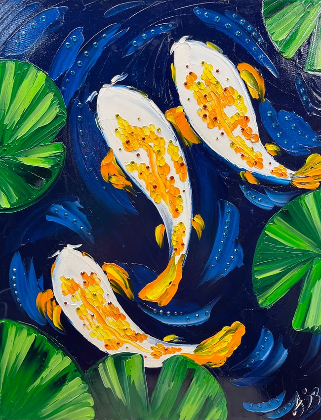 “Gala Amidst the Lily Pads” - 16”x20” oil on canvas ready to ship TODAY!