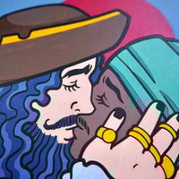 Image 4 of Mateys - Old School Kissing Pirates - Wooden Wallhanging