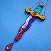 Image 2 of Bloody Dagger  - Old School Dagger - Wooden Wallhanging