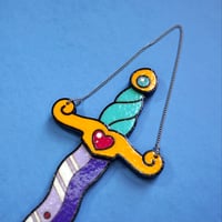 Image 4 of Bloody Dagger  - Old School Dagger - Wooden Wallhanging