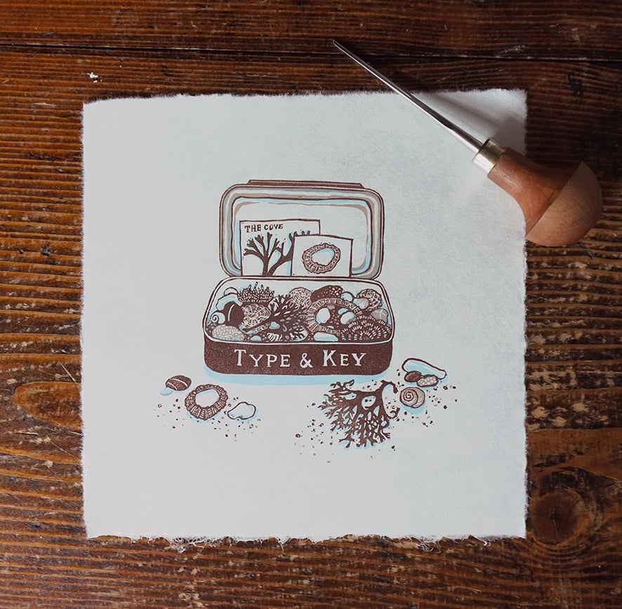 Image of Tiny Treasure Tin - Linocut 