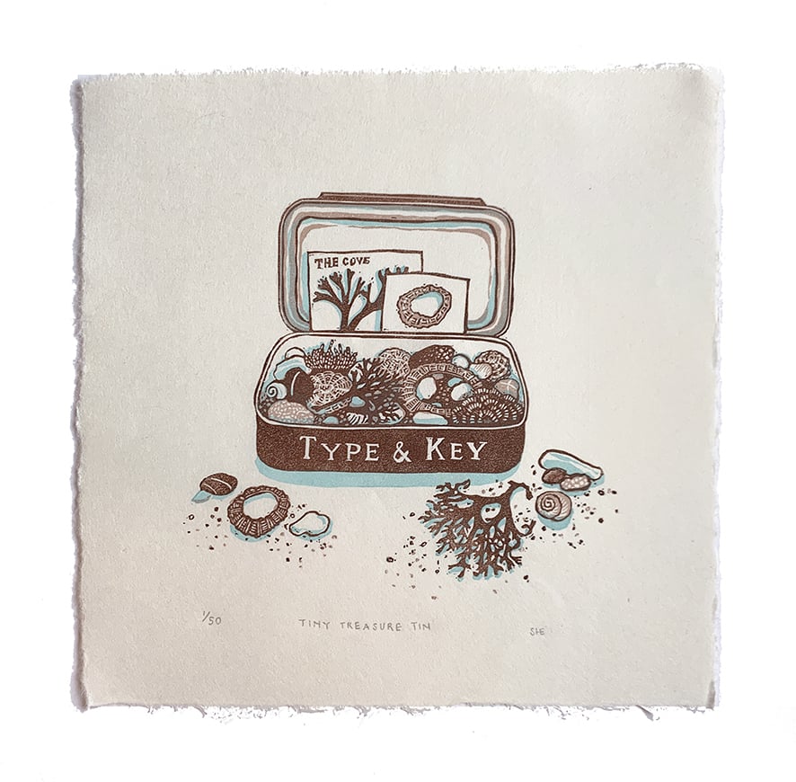 Image of Tiny Treasure Tin - Linocut