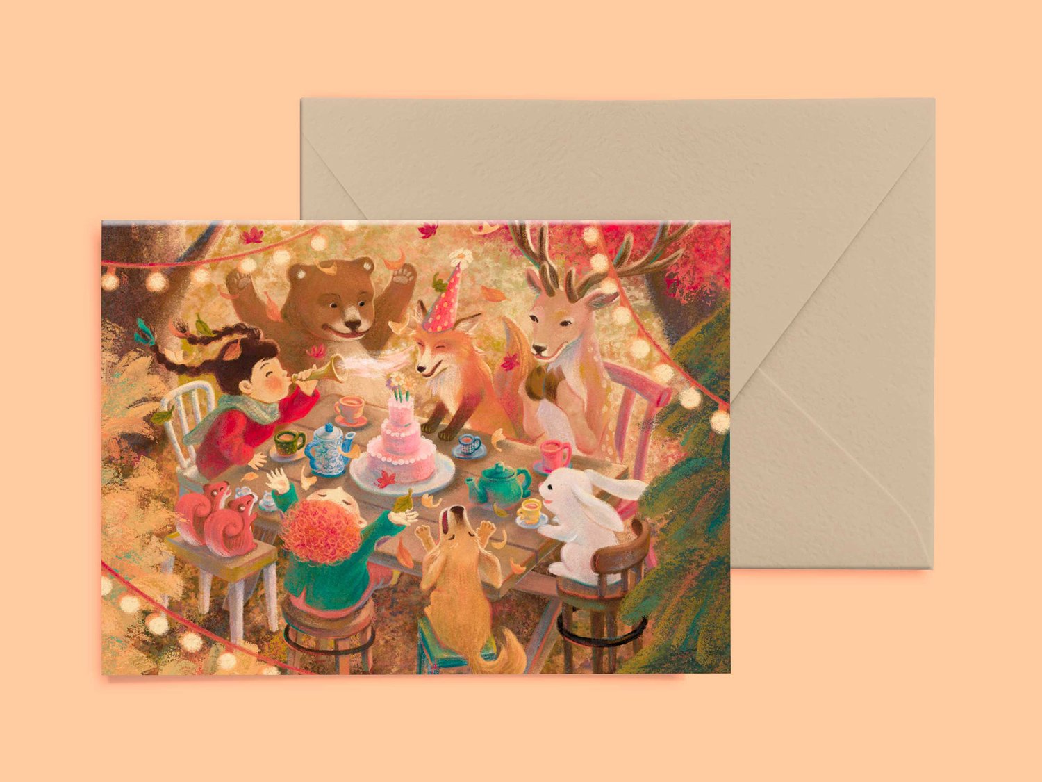 Woodland Party Greetings Card A5