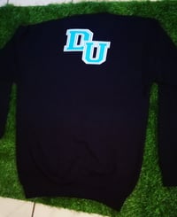 Image 3 of "DIFFERENT UNIVERSITY" SWEATSHIRT....Black/Blue/White