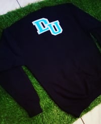 Image 4 of "DIFFERENT UNIVERSITY" SWEATSHIRT....Black/Blue/White