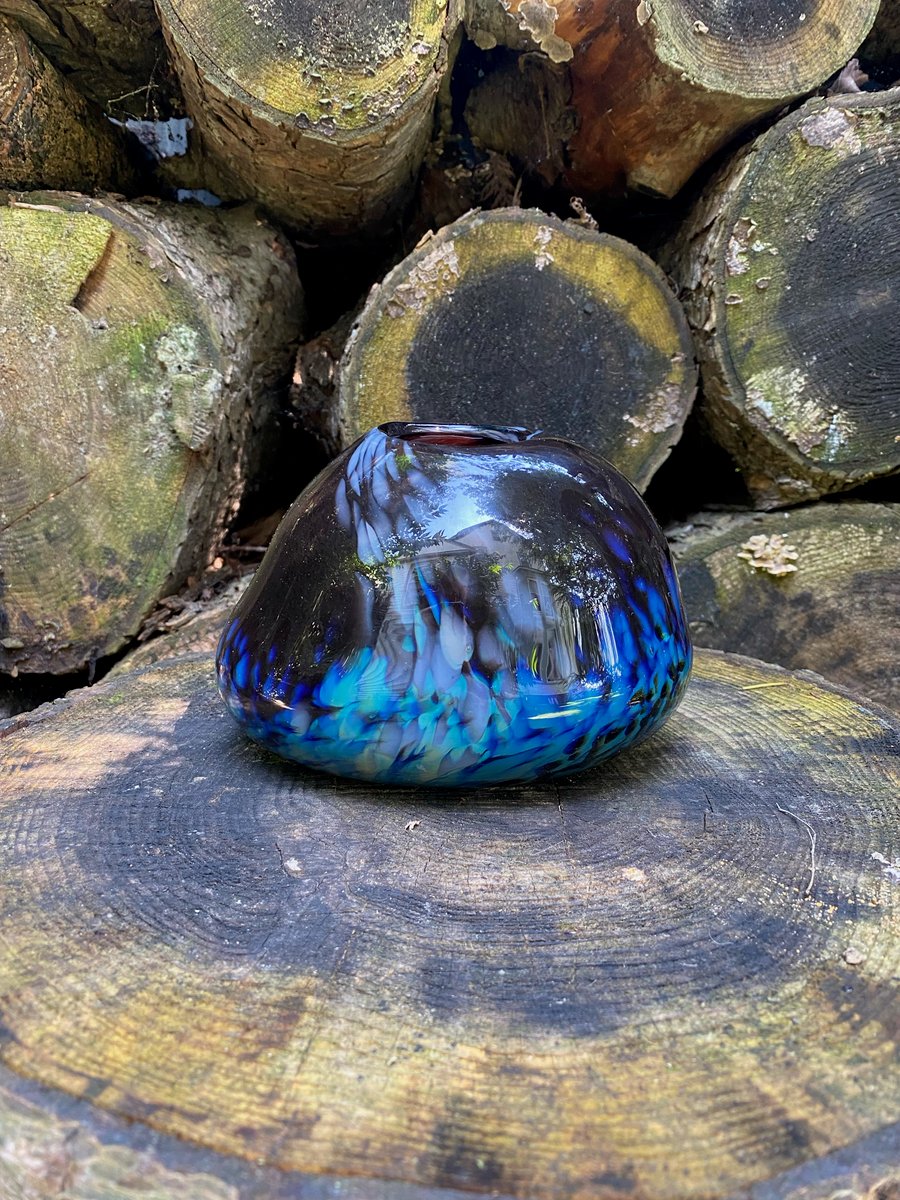 Image of Uplifting swirl- Blown glass vessel