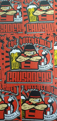 Image 2 of Pack of 25 7x7xm Crusaders The Hatchetmen Football/Ultras Stickers.