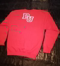 Image 3 of "DIFFERENT UNIVERSITY" SWEATSHIRT.....Red/White