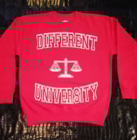 Image 1 of "DIFFERENT UNIVERSITY" SWEATSHIRT.....Red/White
