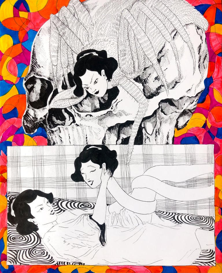 "Story of Love"  Pen Drawing