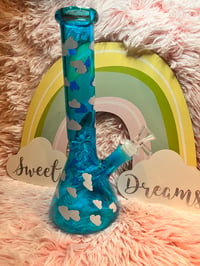 Image 5 of  Blue Sky Cloud Thick Glass Bong 