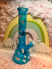 Image 1 of  Blue Sky Cloud Thick Glass Bong 