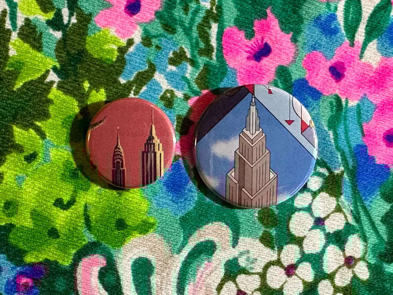 New York City Pinback Buttons Lot of 6 (Set C) Image 4