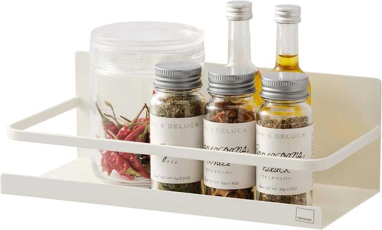 Yamazaki Home Storage Caddy Magnetic Spice Rack | Steel, One Size, White