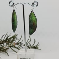 Image 1 of Enamel Earrings - Gum Leaves Green Small (EJ031)