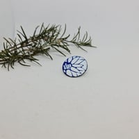 Image 2 of Enamel Brooch - Floral Blue and White (EJ029)